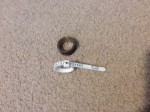 Men's Metal Ring with Brown Inlays, Size 9 - Very Nice!