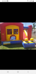Bounce houses Waterslides and Tables and chairs