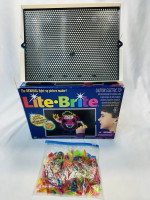 Vintage Lite Brite Toy With Pegs & Box Tested Working 1998