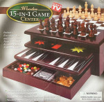 Brand New Wooden 15-in-1 Game Center
