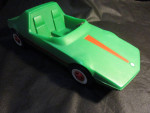 Vintage DBGM Big Plastic Barbie Sized Green Race Car Made in W Germany