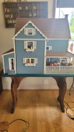 Vintage really beautiful one of a kind blue doll house
