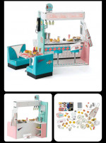 American Girl Maryellen's Seaside Diner and Wicker Bistro Table&chairs
