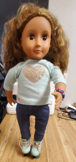 Our Generation Doll Isa 18”Tall Poseable Waitress  20" With Skates