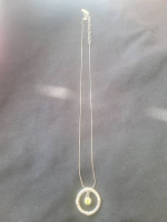 Sterling Silver Bamboo Ring Charm on 18 in Box Chain