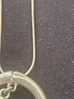 Sterling Silver Bamboo Ring Charm on 18 in Box Chain