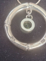 Sterling Silver Bamboo Ring Charm on 18 in Box Chain