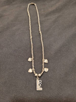 Sterling Silver LOVE Charm on 17 in. "Balls and Hearts" Chain