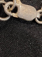 Sterling Silver LOVE Charm on 17 in. "Balls and Hearts" Chain