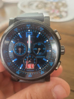 Michele Model MW01K00E0950 "Noir" Black and Blue Chronograph Watch