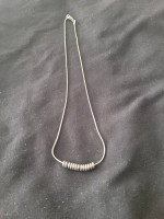 Sterling Silver "Floating Rings" on 17 in. Skinny Snake Chain