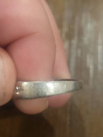 Men's Mid Century 14K White Gold and Diamond Ring. Size 14