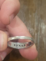 Men's Mid Century 14K White Gold and Diamond Ring. Size 14