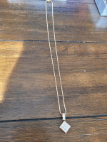 14K "Strong" Box Chain with 14K Princess Cut CZ Pendant