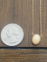 Vintage 14k Yellow Gold Twist Rope Chain with Fixed Opal Pendant
