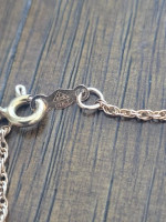 Vintage 14k Yellow Gold Twist Rope Chain with Fixed Opal Pendant