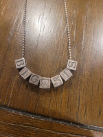 Cute Dainty Sterling Ball Chain with 7 Charms Spelling BIG SIS