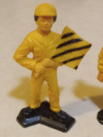 1983 Set of 2 Buddy L Construction Workers Flagger Figures