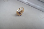 14K GOLD CUSTOM DESIGN EMERALD CUT AMETHYST FASHION ESTATE RING Sz.6