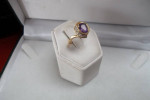 14K GOLD AMETHYST PEAR and DIAMOND CUSTOM MADE RING ESTATE SALE Sz 6.5