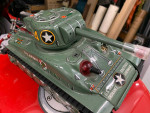 Pressed tin M-4 Sherman tank toy