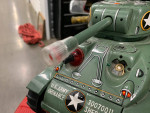 Pressed tin M-4 Sherman tank toy