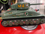 Pressed tin M-4 Sherman tank toy