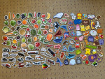 Whiteboard Fridge Magnets - Animals Vehicles Fruit Veggies ABC Numbers