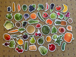 Whiteboard Fridge Magnets - Animals Vehicles Fruit Veggies ABC Numbers