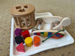 BAJO Solid Real Wood Wooden Pull Along Snail Toy - Shape Sort-Roller