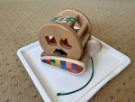 BAJO Solid Real Wood Wooden Pull Along Snail Toy - Shape Sort-Roller