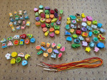 Wooden Lacing Picture Block Bead Toy Set