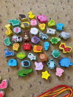 Wooden Lacing Picture Block Bead Toy Set