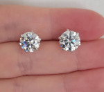 New 4ct Certified Moissanite Stud Earrings