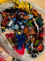 Transformer cars, fire truck, and tons of hot wheel cars