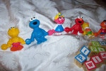 8 Sesame Street Characters with Numbers,  Wood Blocks