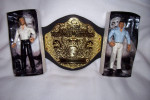 Toy  Wrestling Belt and 6 New Wrestling Men