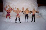 Toy  Wrestling Belt and 6 New Wrestling Men