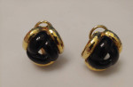14K Gold Black Onyx Ladies Earrings