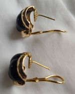 14K Gold Black Onyx Ladies Earrings