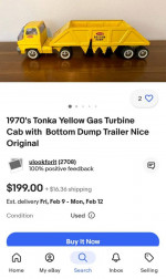 1970's Tonka Yellow Gas Turbine / Dump Trailer!