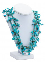 Handcrafted Multi-Strand Necklace (Turquoise Chips/Czech Glass Beads)