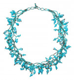 Handcrafted Multi-Strand Necklace (Turquoise Chips/Czech Glass Beads)