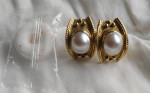 Vintage 14K Mabe Pearl Earrings