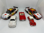 5 Diecast Car Toys: VW Bug, Cord, Corvette, Ford Fusion Race Cars
