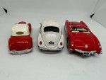 5 Diecast Car Toys: VW Bug, Cord, Corvette, Ford Fusion Race Cars