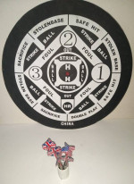 Dart board with darts