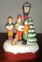 Christmas carolers musical figurine