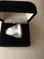 Stunning Sterling designer statement ring W7 1/2-8