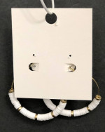 NEW Boho Hoop Vinyl Disc Bead Earrings